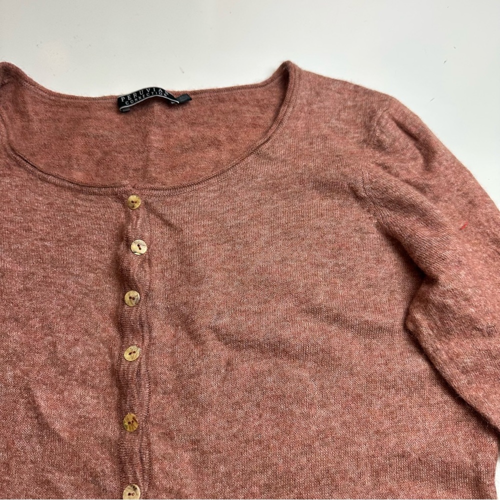 Peruvian Connection Mauve Button-Down Shirt - image 3